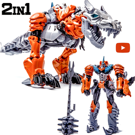 Робот-трансформер BAZUMI Динозавр Гримлок 2 в 1 с оружием