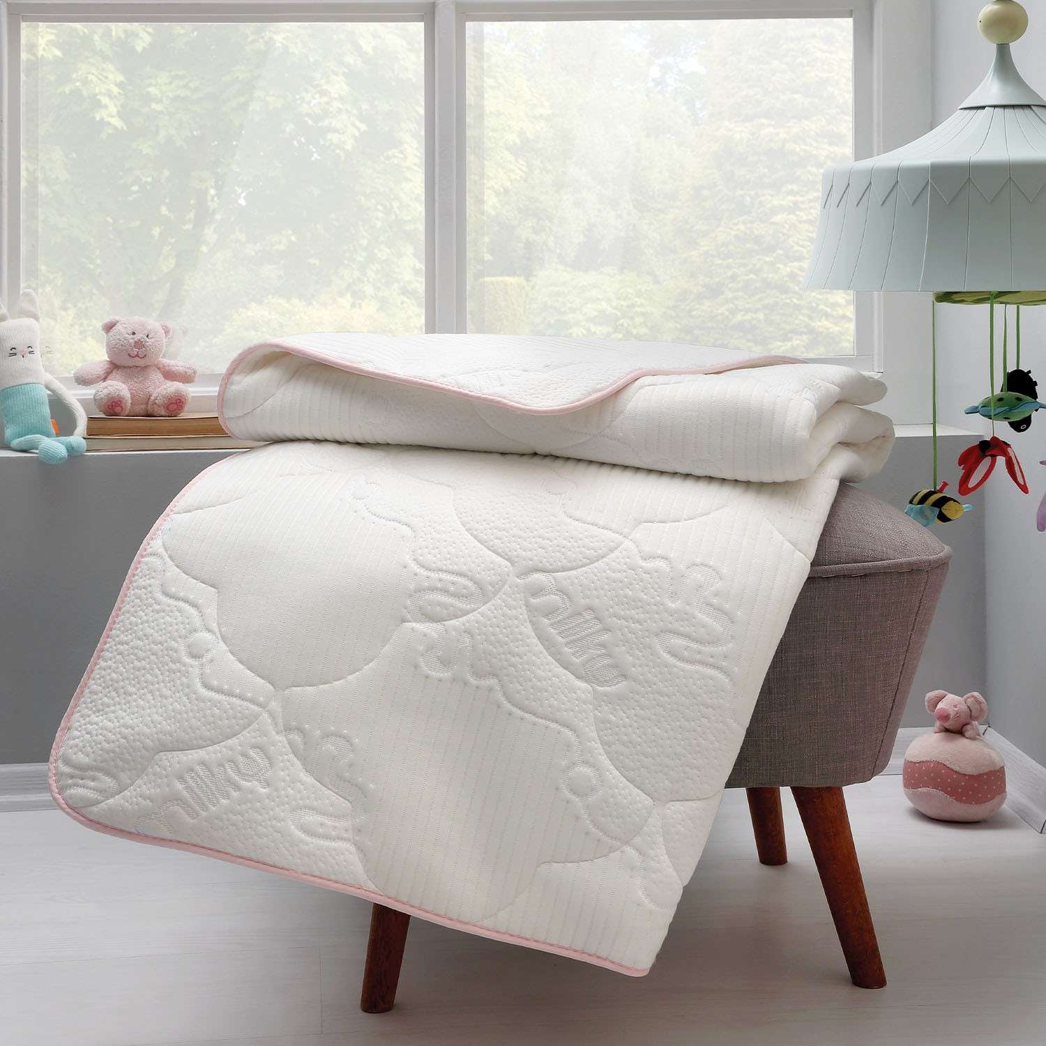 Одеяло детское стеганое Yatas Bedding хлопковое 95x145 см Milky Baby 150 г/м2 - фото 2