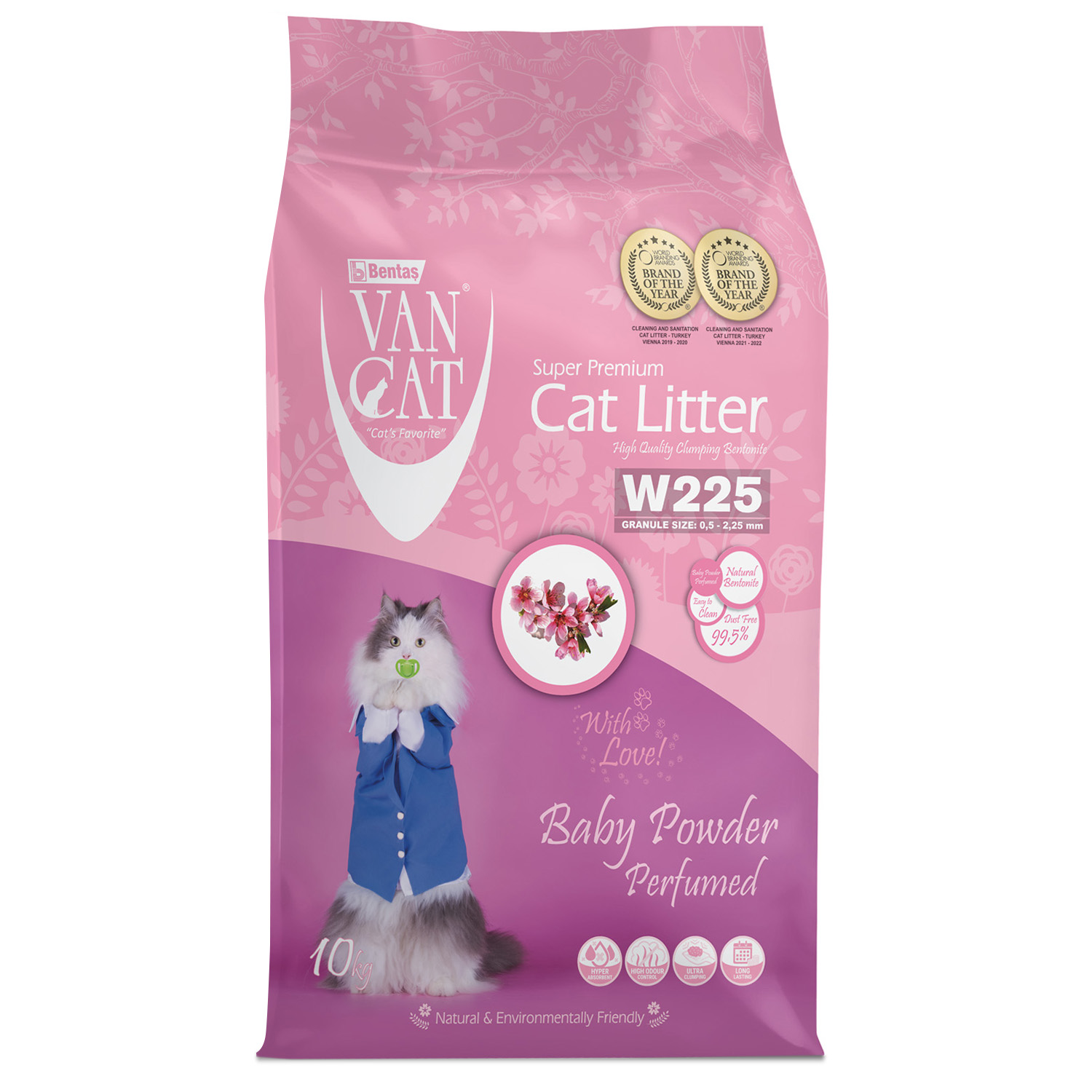 Наполнитель для кошек Van Cat Baby Powder комкующийся Детская присыпка 10кг  купить по цене 1233 ₽ с доставкой в Москве и России, отзывы, фото