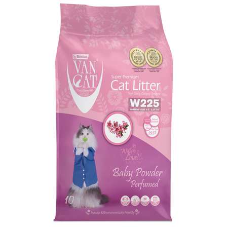 Наполнитель для кошек Van Cat Baby Powder комкующийся Детская присыпка 10кг