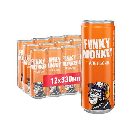 Газированный напиток FUNKY MONKEY Orange 0.33 л - 12 шт.
