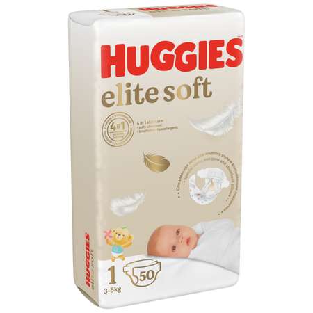 Подгузники Huggies Elite Soft 50 шт. 1 3-5 кг