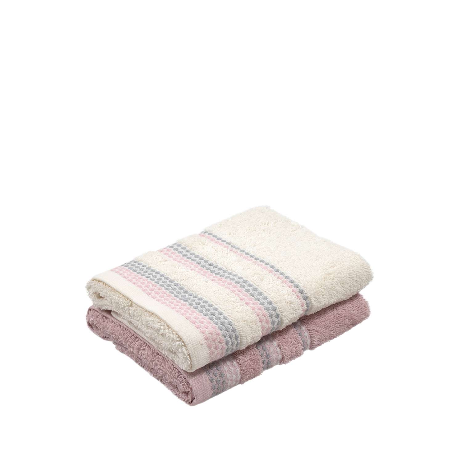 Набор махровых полотенец LUCKY 2 шт. 50x90 см 100% хлопок розовый/молочный - фото 3
