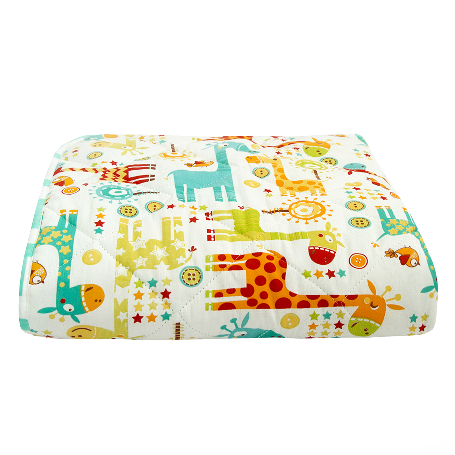 Коврик Amarobaby Soft Mat Жирафики стеганный Бирюзовый - фото 1