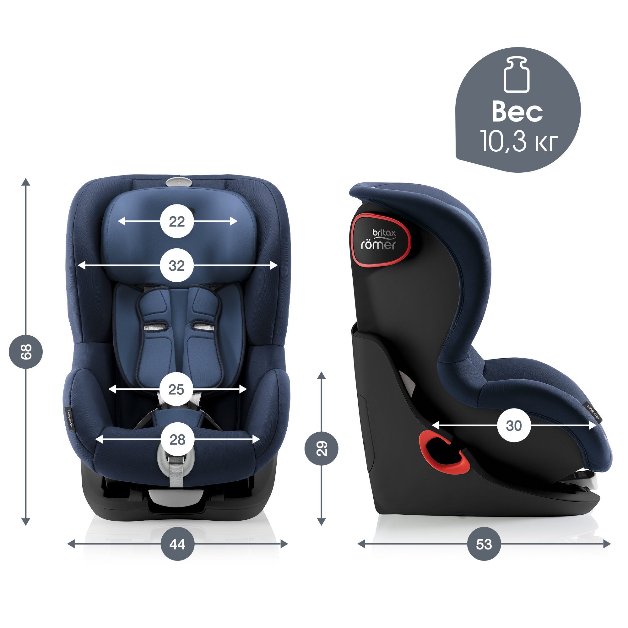 Автокресло Britax Roemer King II LS Moonlight blue trendline - фото 10