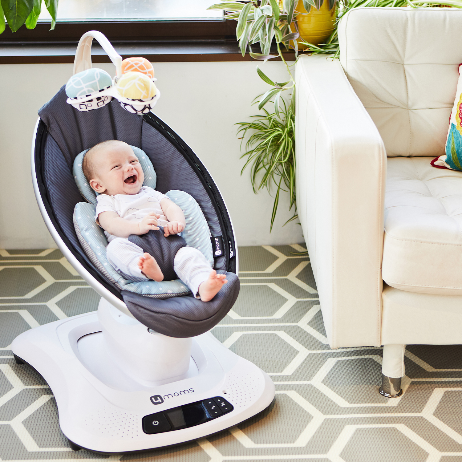 Кресло-качалка 4Moms MamaRoo 4.0 Графитовый меланж - фото 9