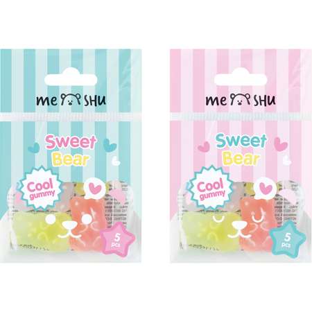 Набор ластиков Meshu Candy Bear 5шт ПВХ 20*15*9мм MS_52607