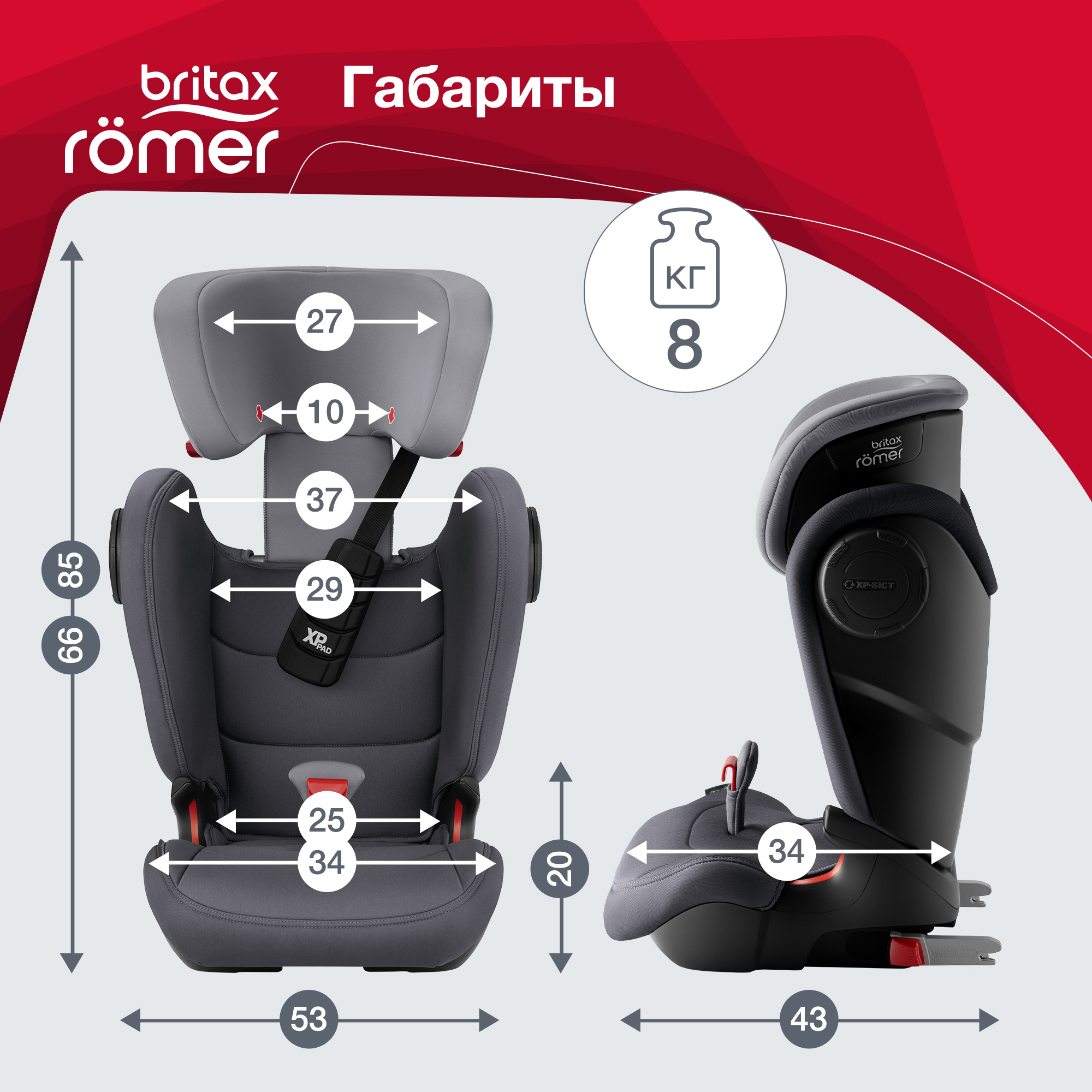 Автокресло Britax Roemer KIDFIX III S Storm Grey Trendline - фото 10