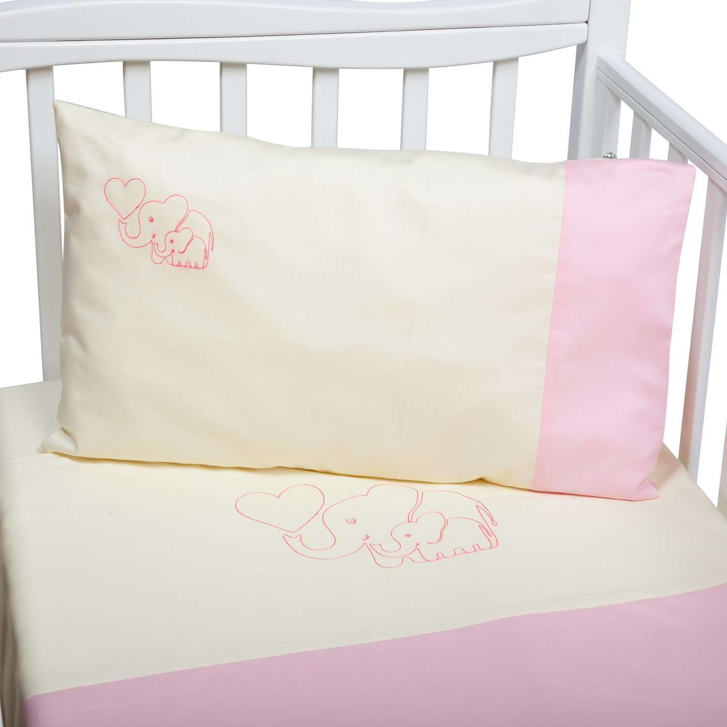 Комплект постельного белья Якимок Слоники 4 предмета Розовый BS1 - фото 2