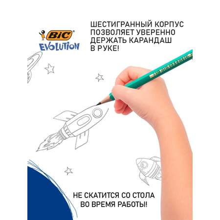 Карандаши простые BIC 655 чернографитовые 12 шт