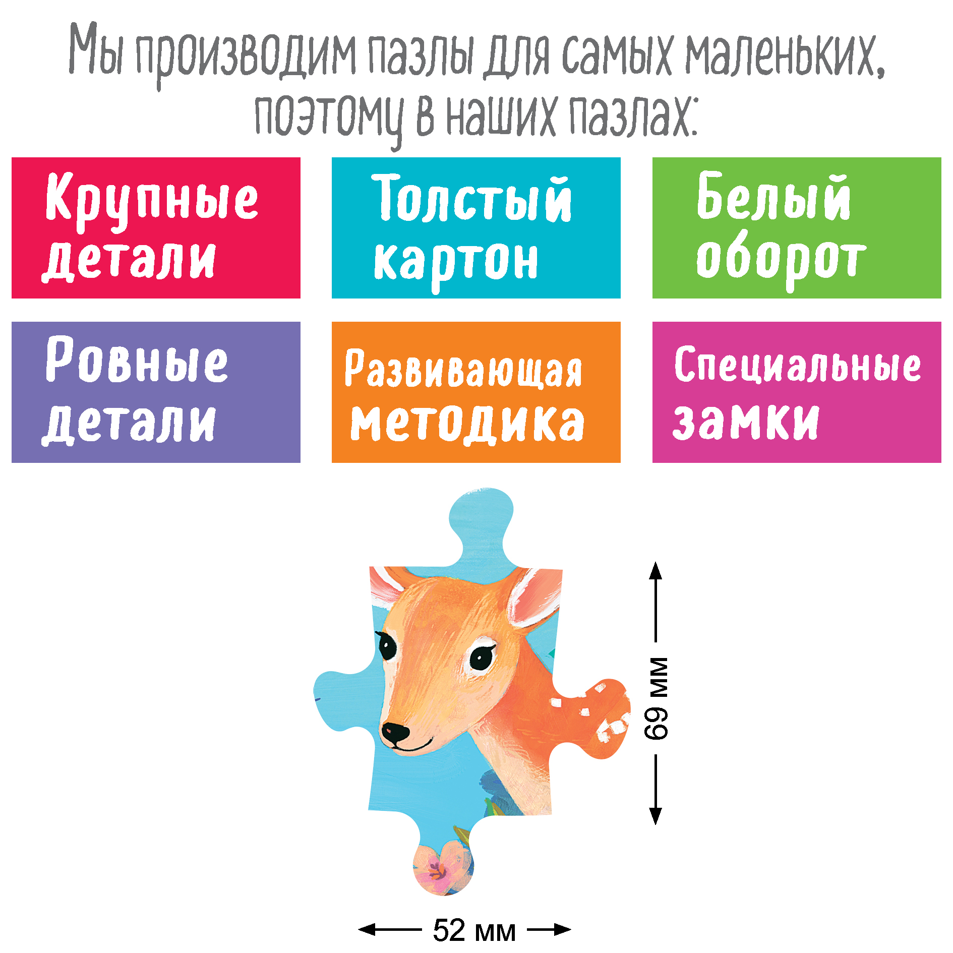 IQ Пазл для малышей Айрис ПРЕСС Пятнистый оленёнок 30 элементов 3+ - фото 4