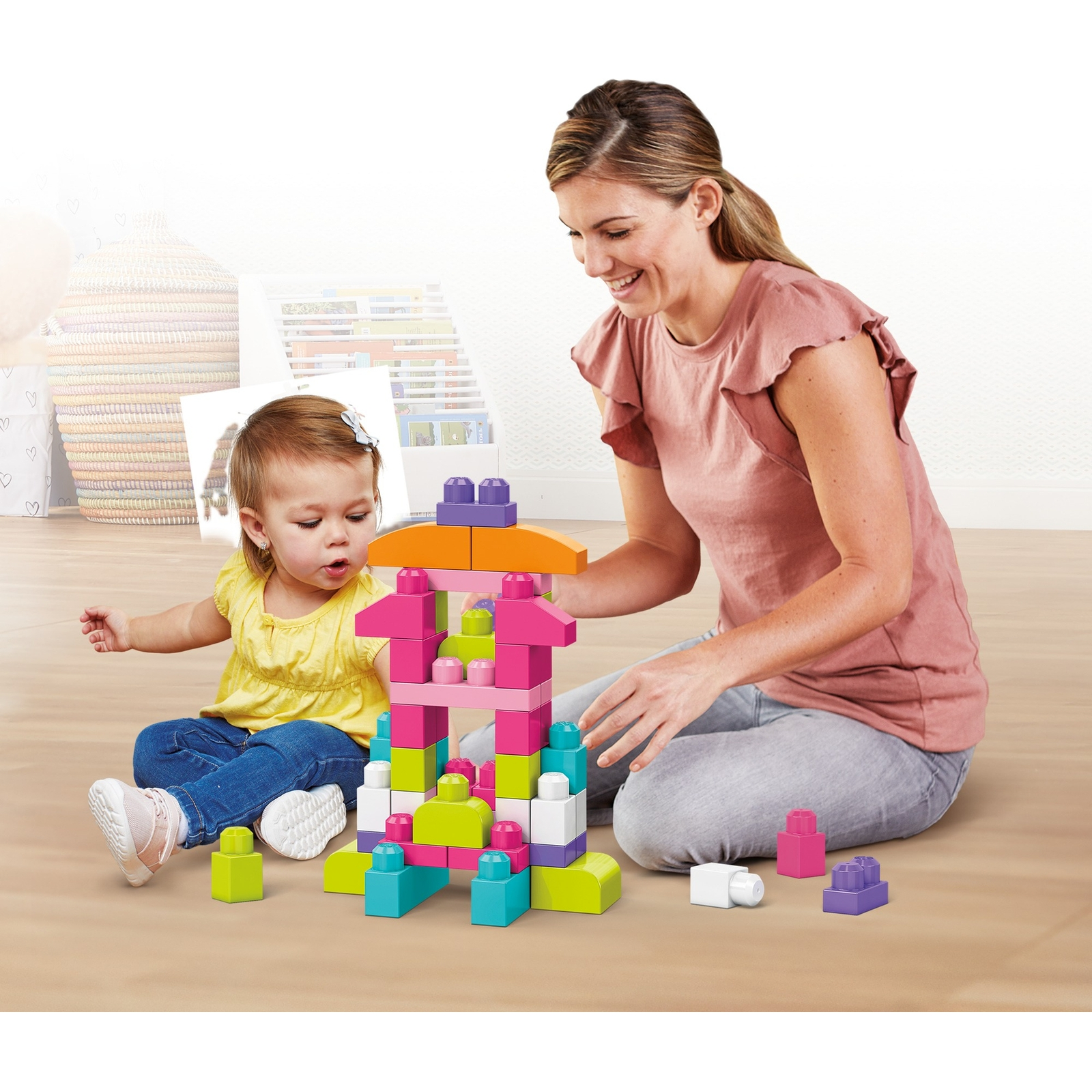 Конструктор Mega Bloks First Builders 60деталей Розовый DCH54 - фото 25