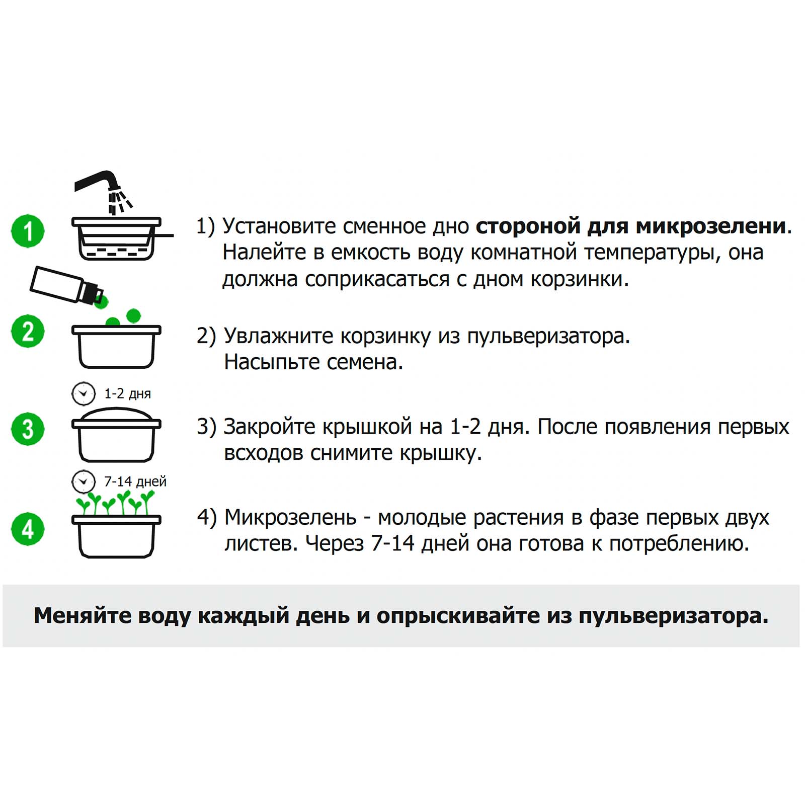 Набор для проращивания Оргтиум и семена Руккола клевер пажитник редис кресс-салат - фото 4