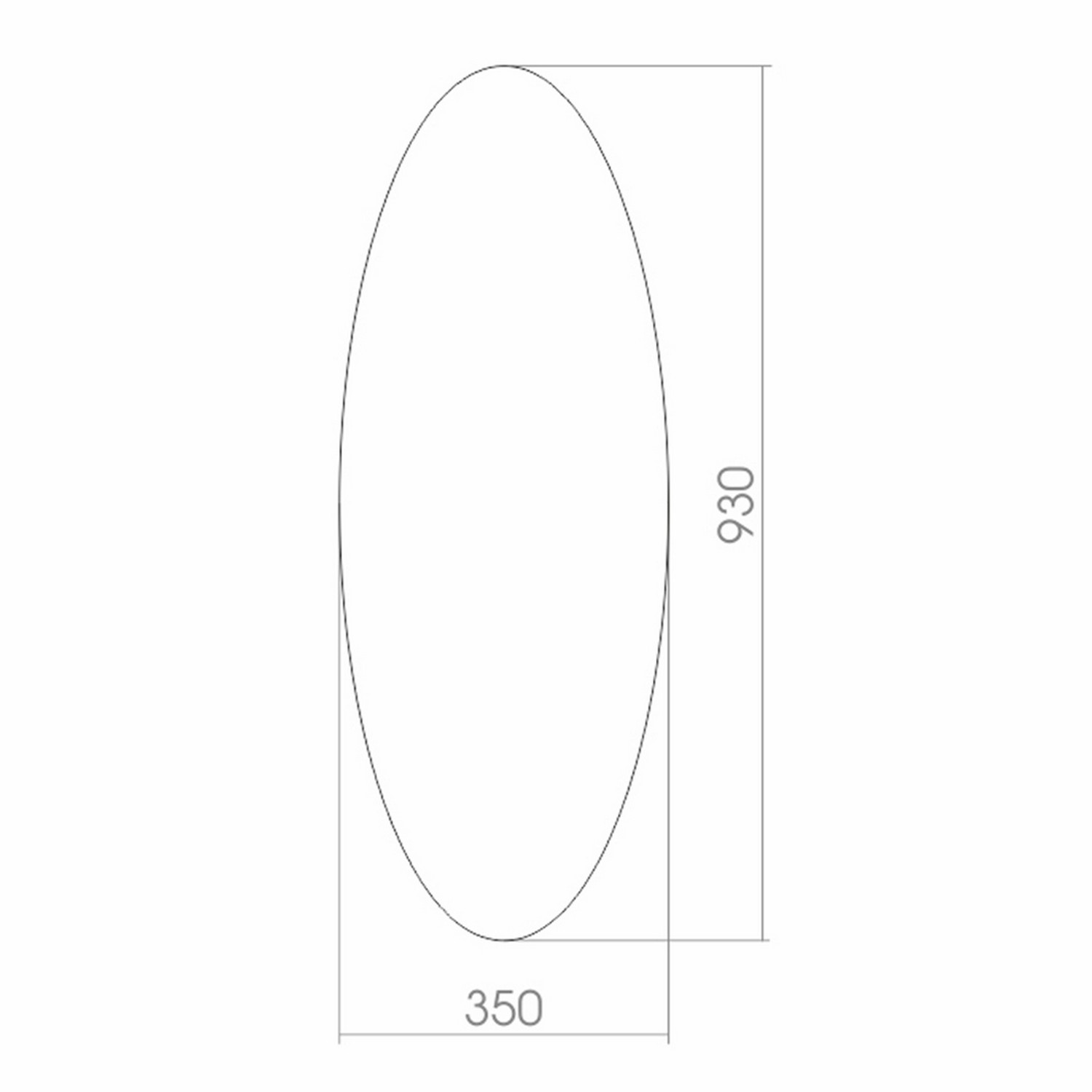 Зеркало настенное Mixline овальное 350х930 мм влагостойкое - фото 2