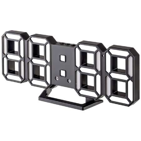 LED часы-будильник Perfeo LUMINOUS 2 черный корпус белая подсветка PF-6111