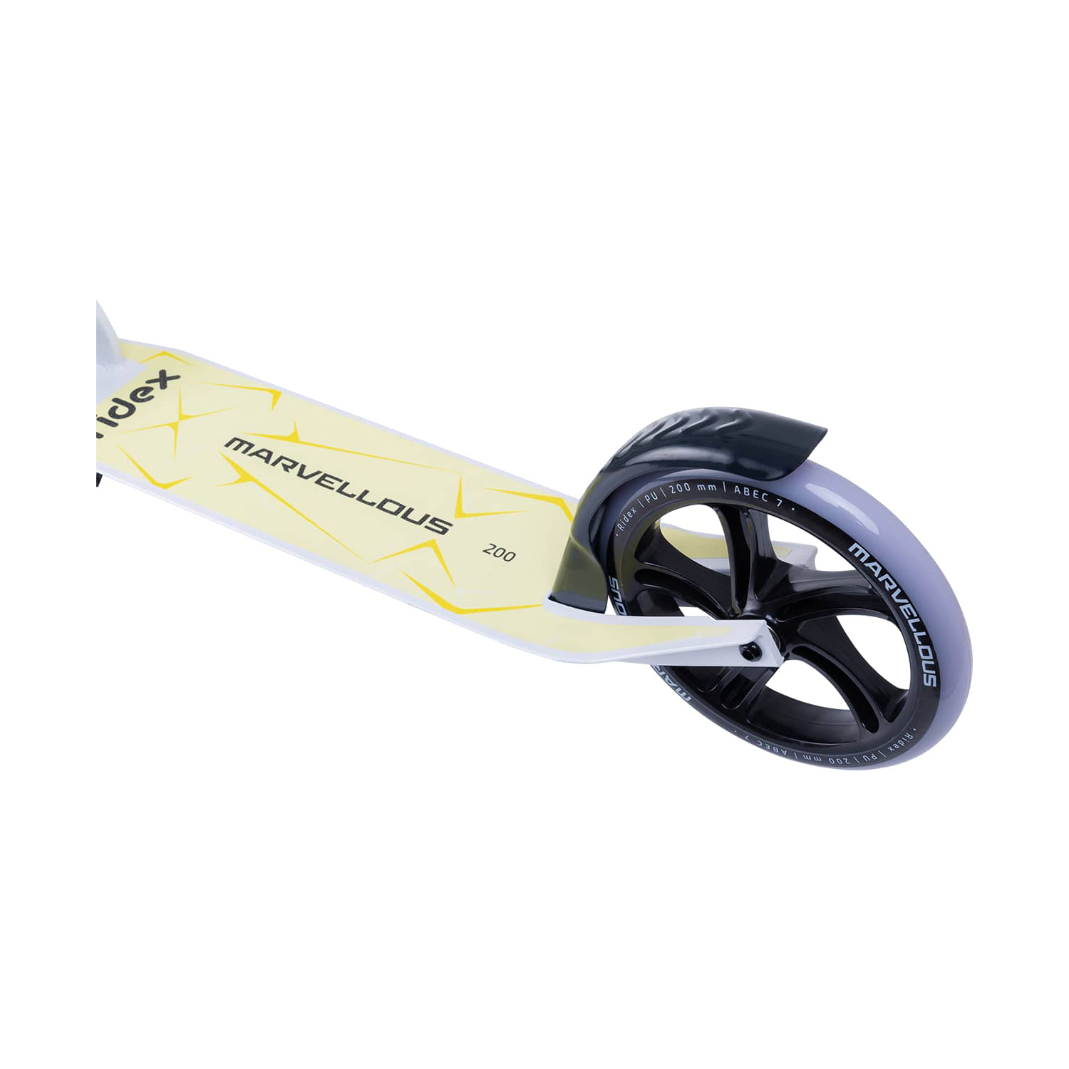 Самокат RIDEX двухколесный Scooter 2 wheels Phenom 200 Marvellous white/yellow - фото 5