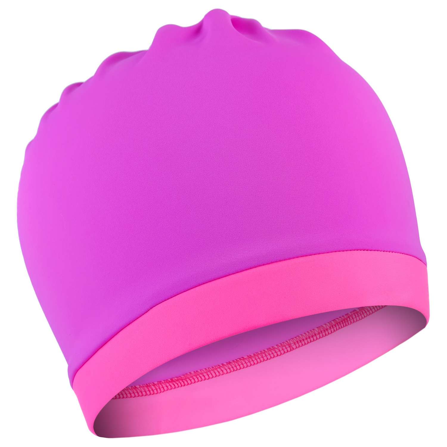 Шапочка для плавания Sima-Land объёмная двухцветная. лайкра. цвет лиловый/розовый - фото 2