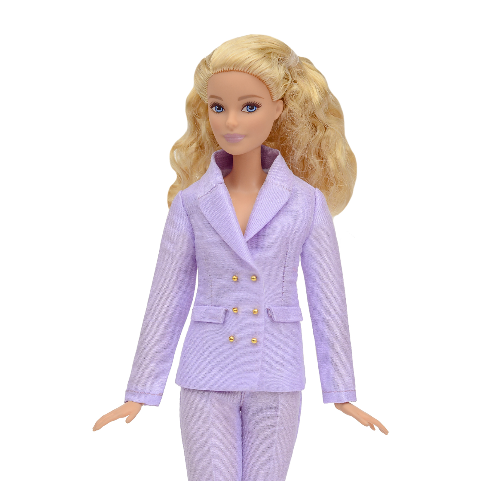 Шелковый брючный костюм Эленприв Фиолетовый для куклы 29 см типа Барби FA-011-11 - фото 9