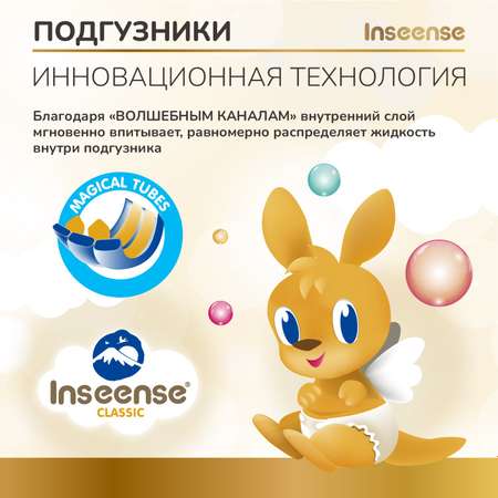 Подгузники INSEENSE Classic Plus S 4-8 кг 74 шт на липучках