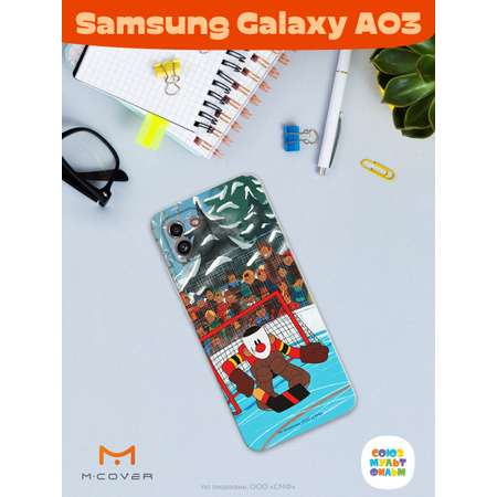 Силиконовый чехол Mcover для смартфона Samsung Galaxy A03 Союзмультфильм Бросок И Гол