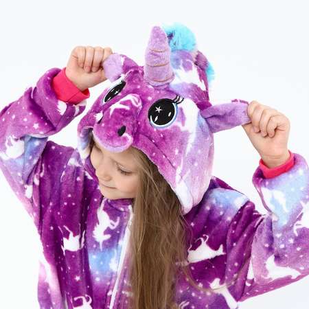 Кигуруми Страна карнавалия Детский Единорог с рисунком единорога фиолетовый