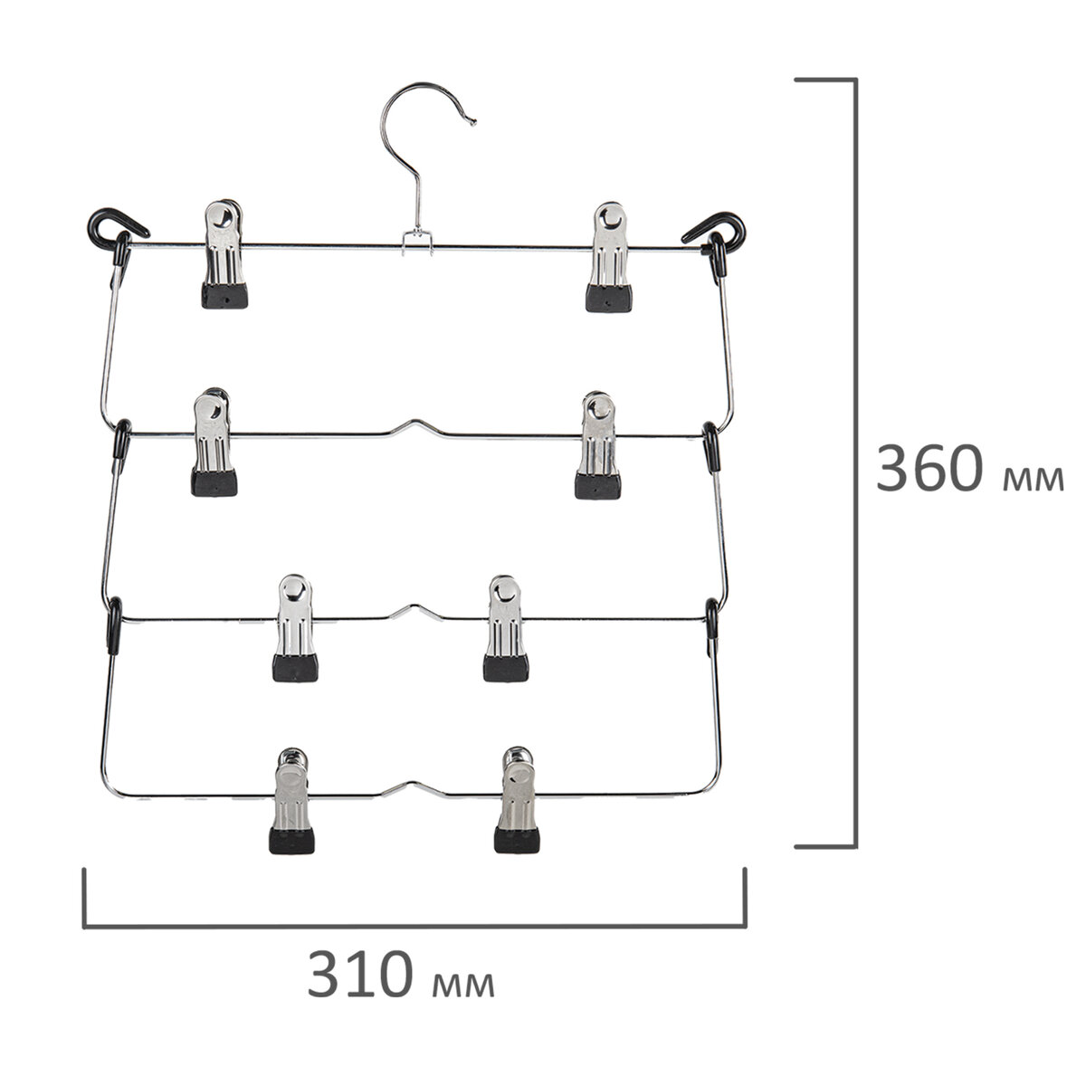 Вешалка-плечики Brabix для одежды 4 секции металлическая с клипсами - фото 8