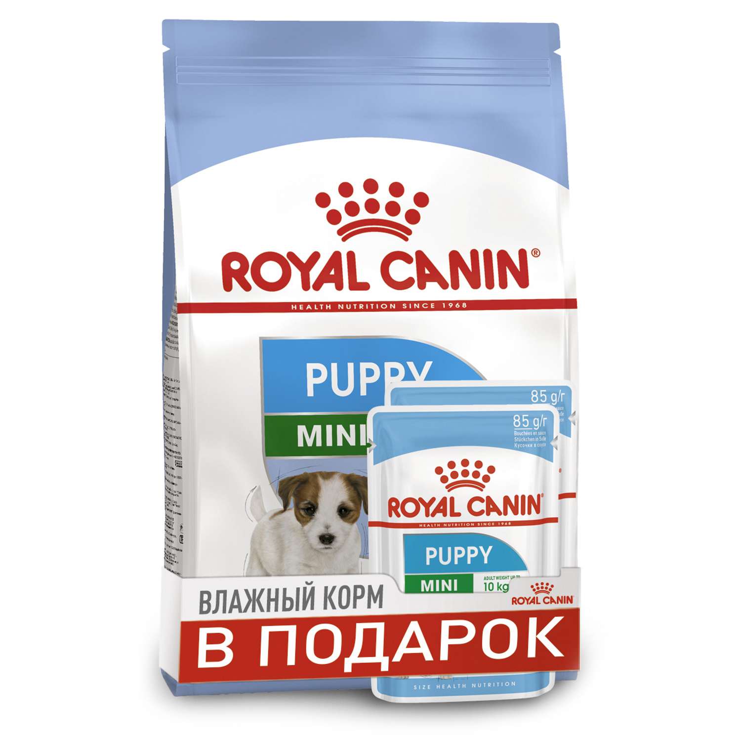 Корм для щенков ROYAL CANIN Mini Puppy 2кг +пауч 85г*2шт - фото 1