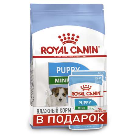 Корм для щенков ROYAL CANIN Mini Puppy 2кг +пауч 85г*2шт
