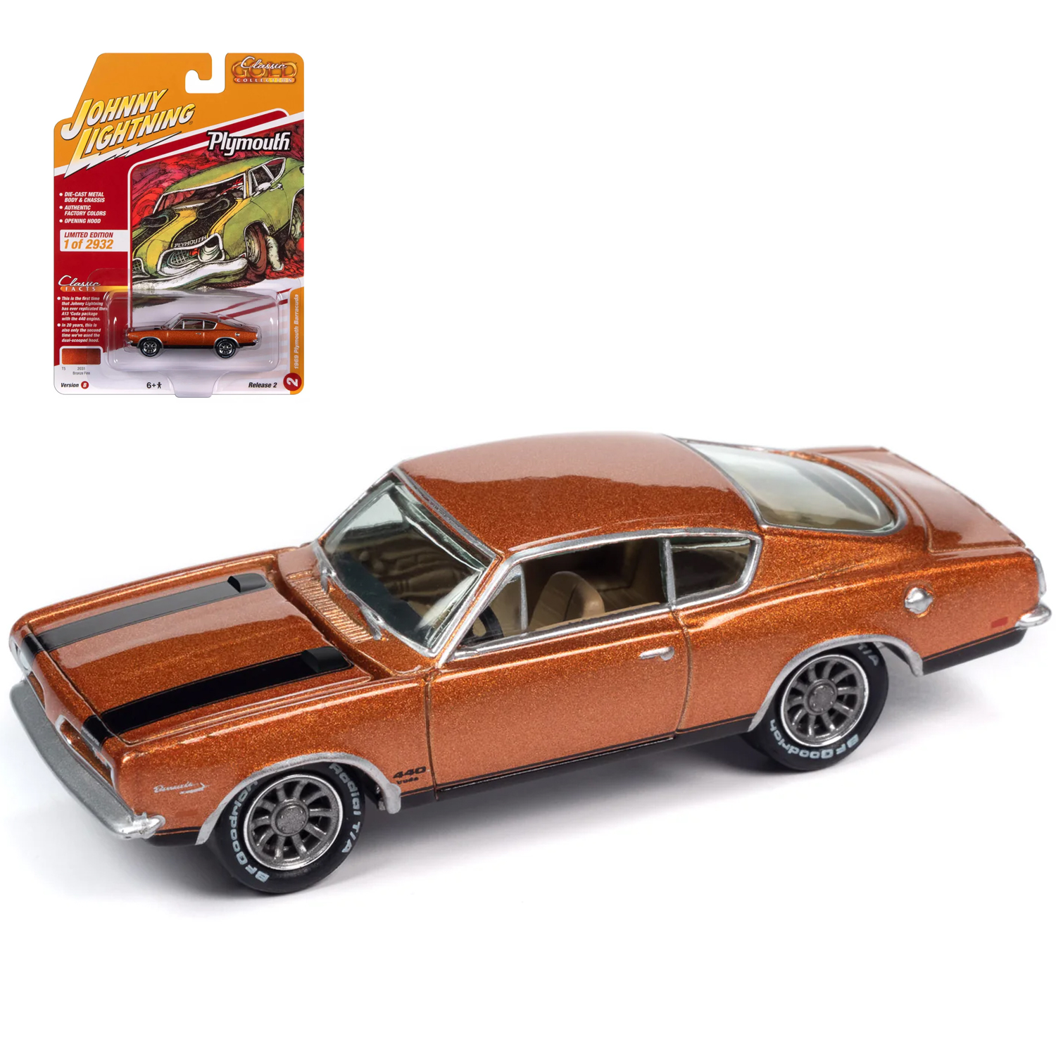 Автомобиль Johnny Lightning 1:64 коричневый JLCG032B-R2-N2 - фото 1