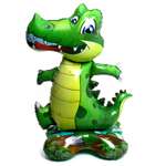 Шар Страна карнавалия фольгированный 40» «Крокодил» зеленый на подставке