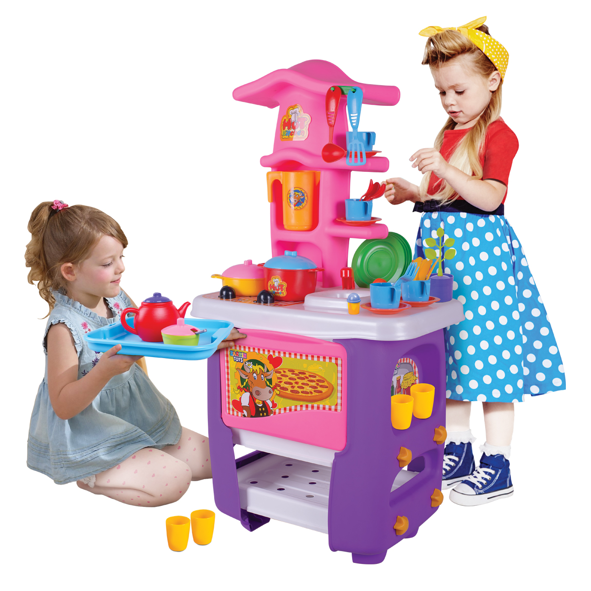 Кухня детская Zarrin Toys Hut Kitchen с набором 45 предметов - фото 2