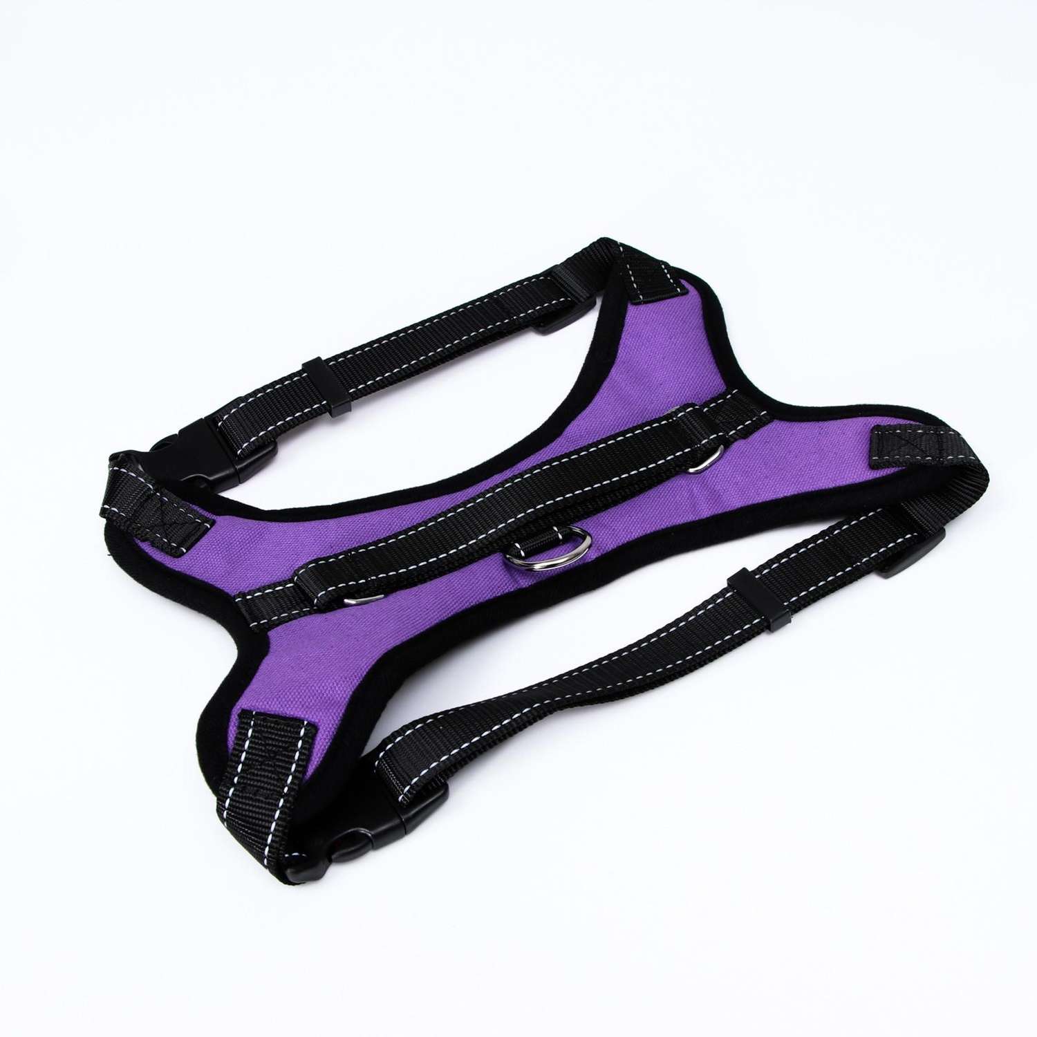 Шлейка Пижон мягкая светоотражающая XL расширенная фиолетовая - фото 1