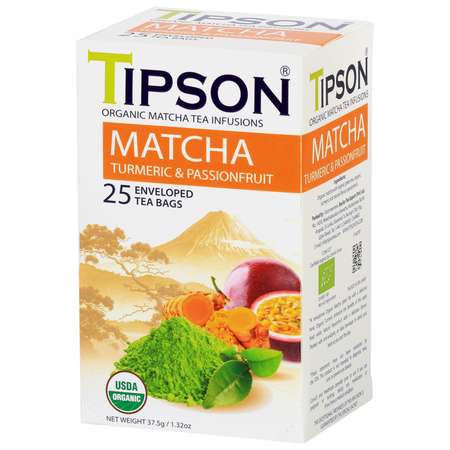 Чай зеленый Tipson Матча Куркума и маракуйя 25 саше