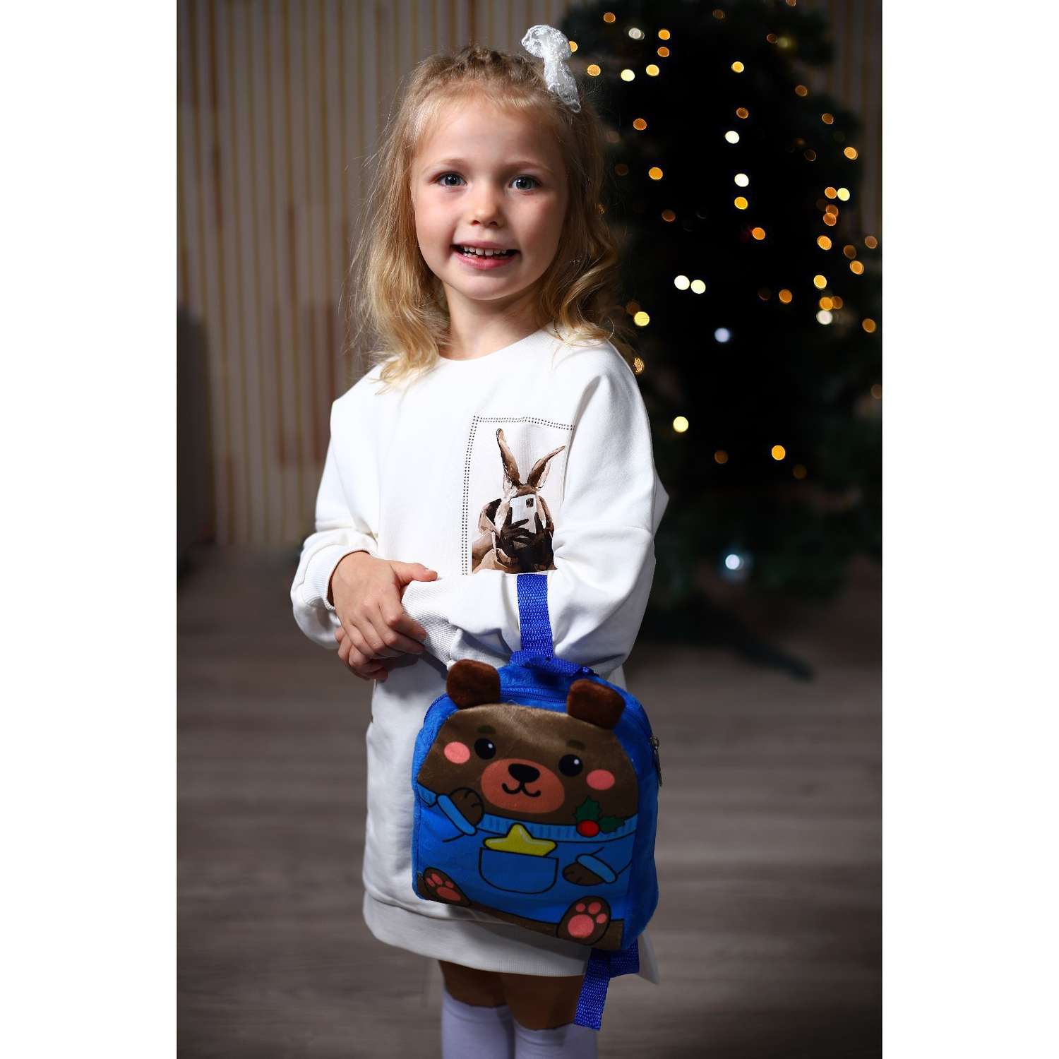 Рюкзак Milo Toys детский новогодний «Мишка со звёздочкой» 22х17 см - фото 7