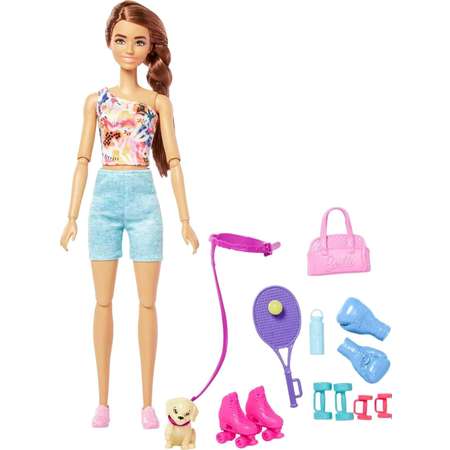 Набор игровой Barbie Спортсменка с щенком с аксессуарами HKT91