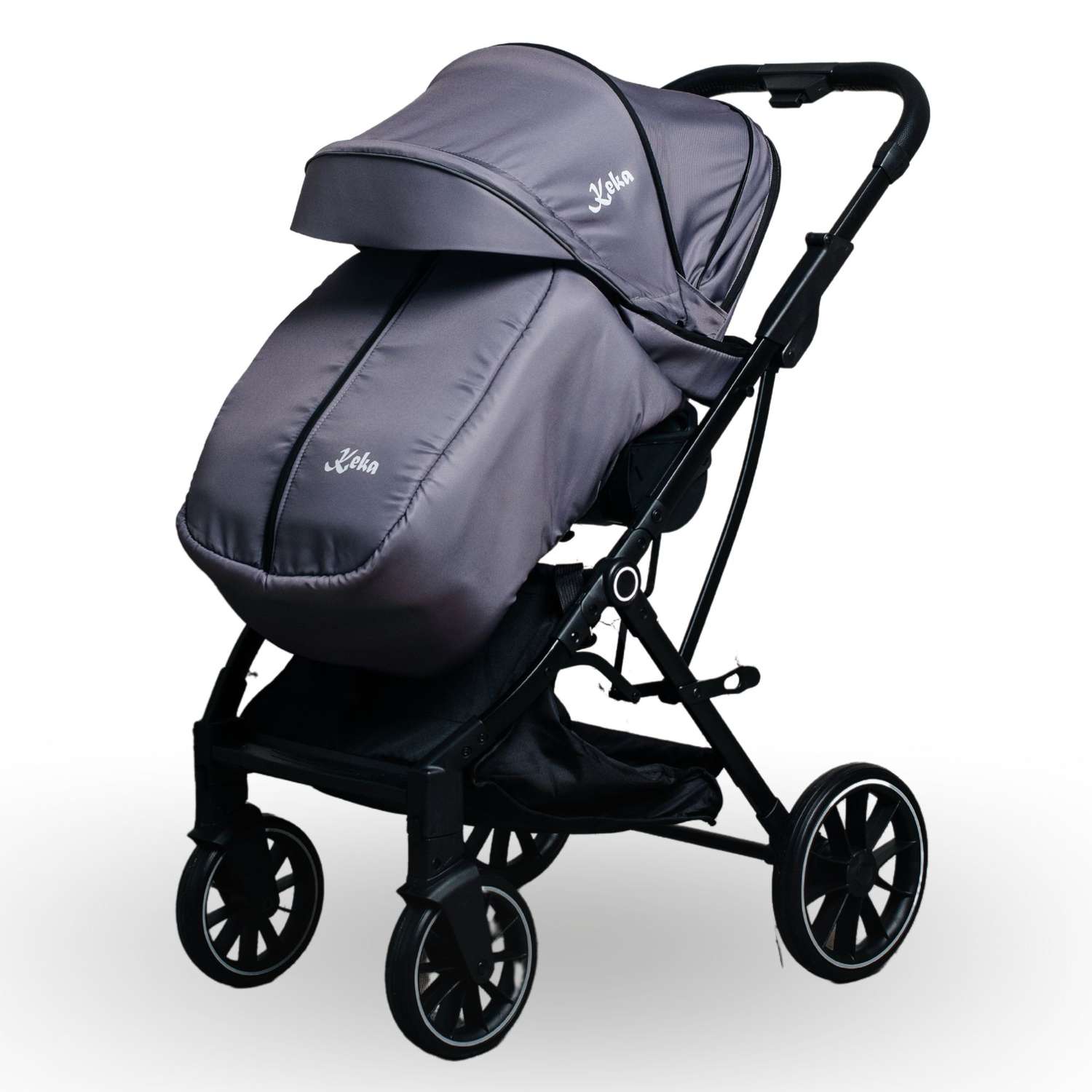 Прогулочная коляска Keka Lafesta с реверсивным блоком для новорожденных с сумкой цвет серый - фото 2