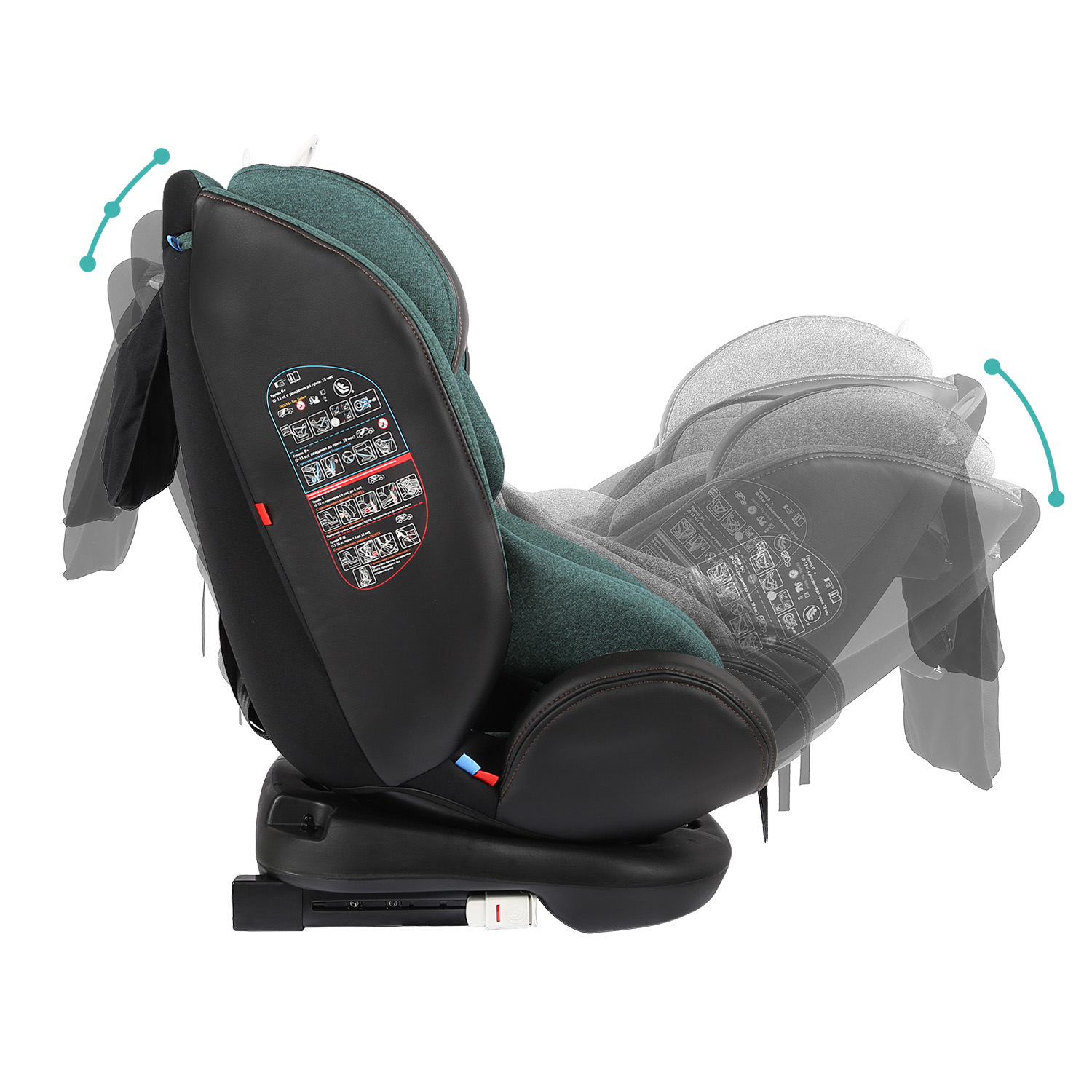 Автокресло Indigo Aero ST-3 Isofix растущее поворотное 0-36 кг зеленый - фото 13