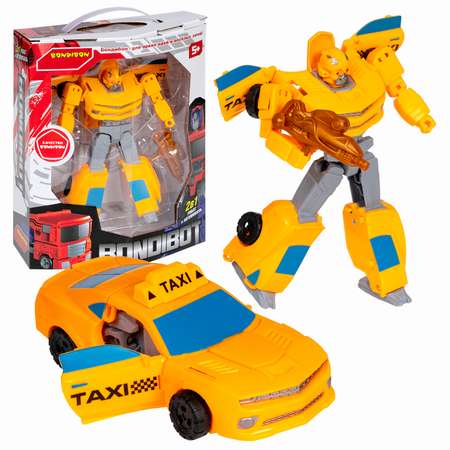 Трансформер BONDIBON Bondibot Робот-автомобиль такси 2 в 1 жёлтого цвета