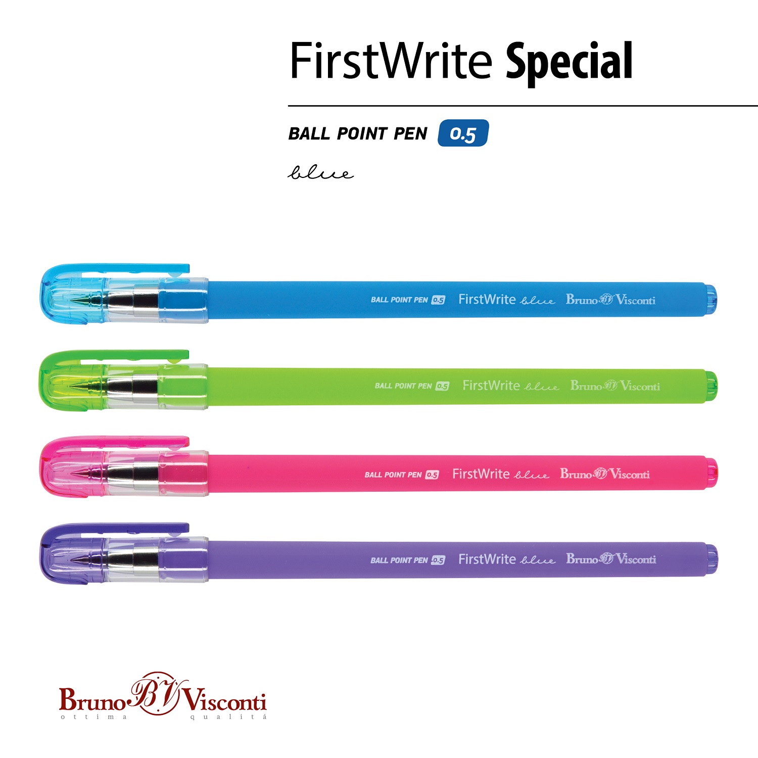 Набор из 5-ти шариковых ручек Bruno Visconti FirstWrite Special синие - фото 4