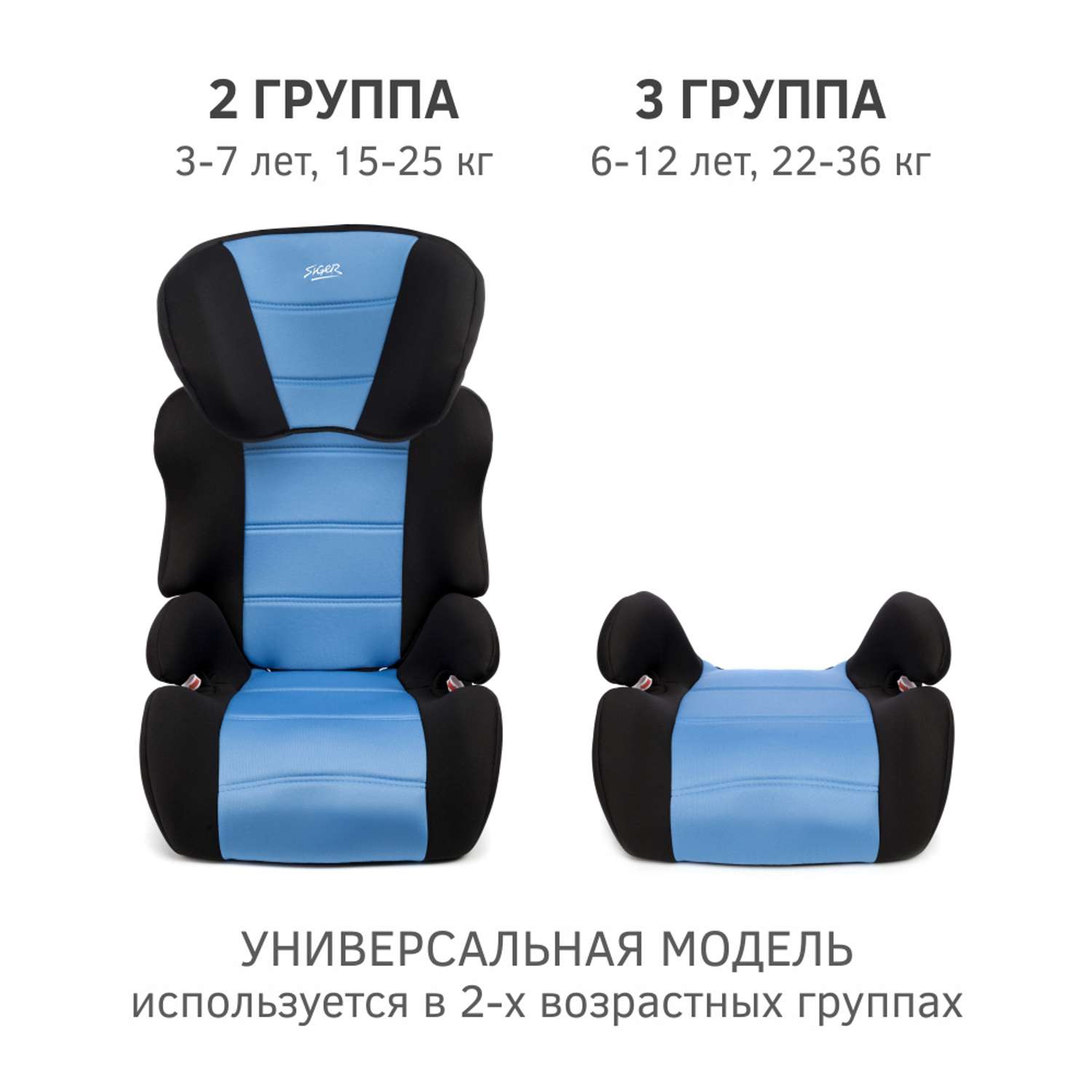 Автомобильное кресло SIGER УУД Siger Смарт гр.II/III голубой купить по цене  6556 ₽ в интернет-магазине Детский мир