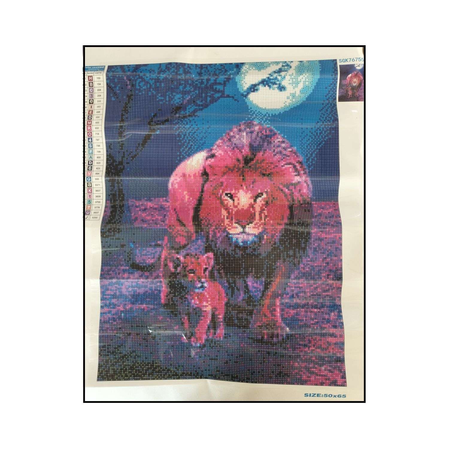 Алмазная мозаика Seichi Лев со львёнком 50х65 см - фото 3