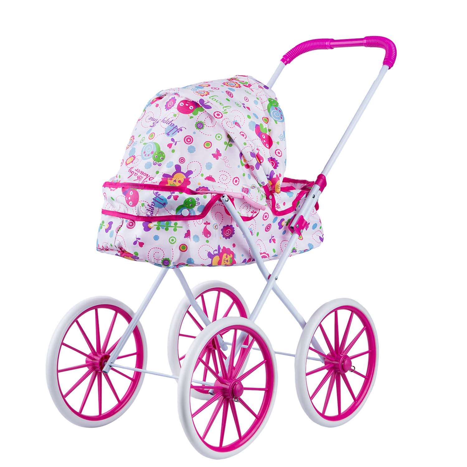 Детская коляска для кукол Baby and Kids прогулочная для девочки с большими колесами ES56105 ES56105 - фото 7