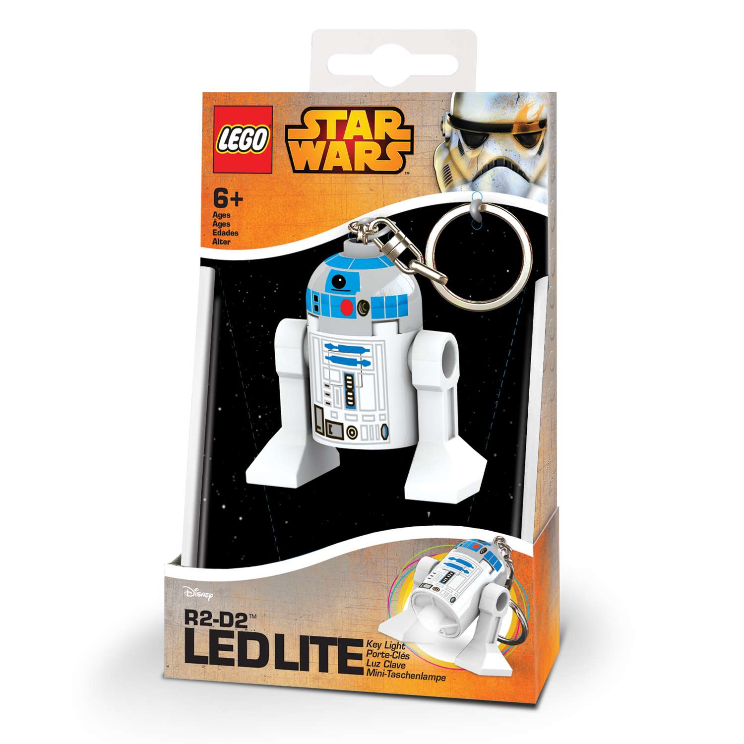 Брелок-фонарик для ключей LEGO Звёздные войны r2-d2 - фото 2