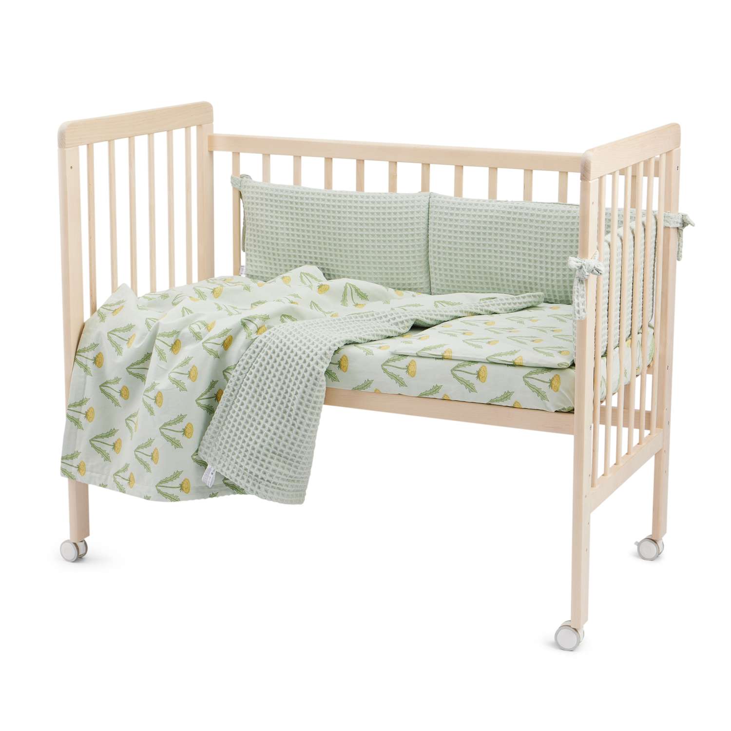 Бортик в кроватку Happy Baby 165х26 см зеленый - фото 9