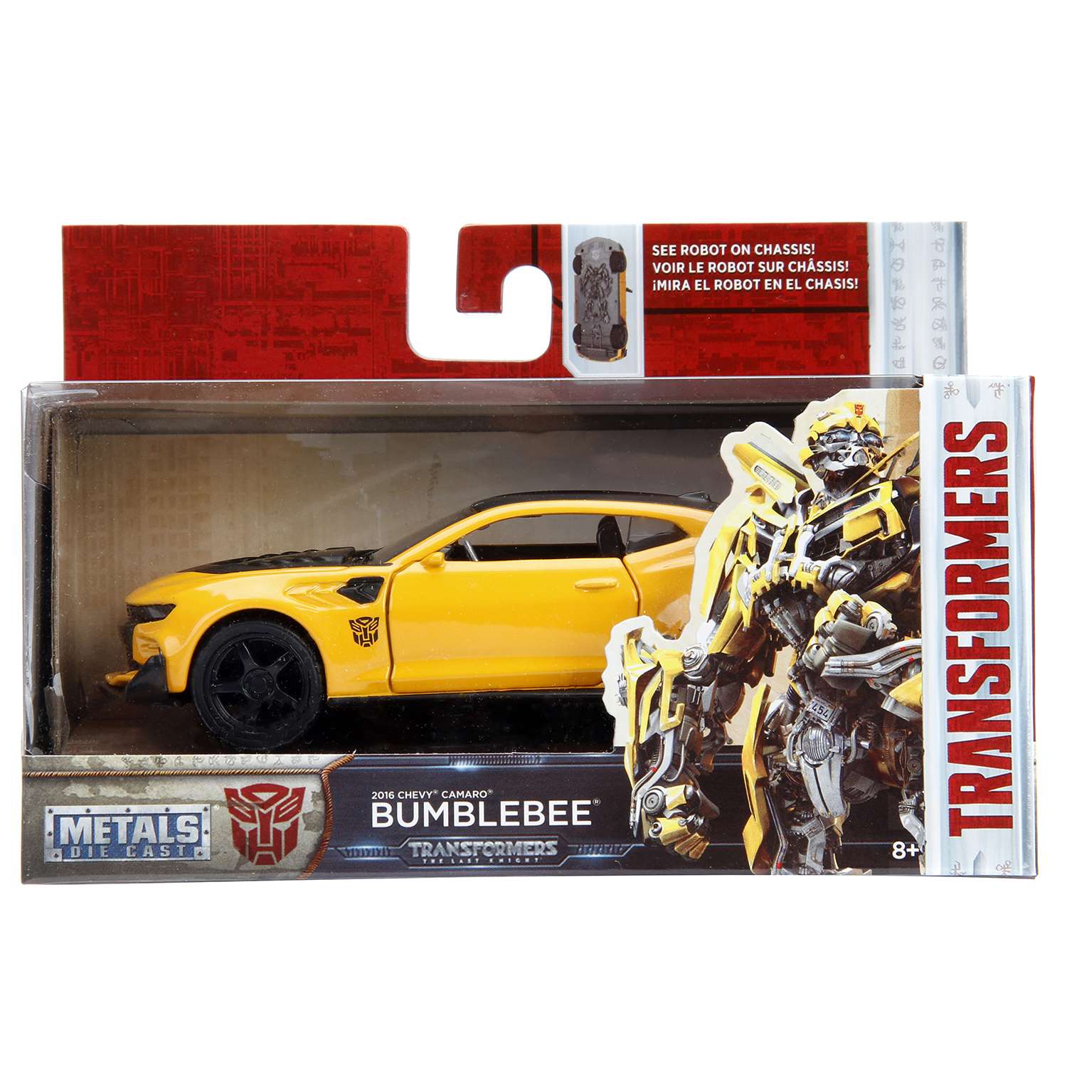 Машина Jada Transformers 1:32 Chevy Camaro 2016 Бамблби Желтый 98393 98393 - фото 2