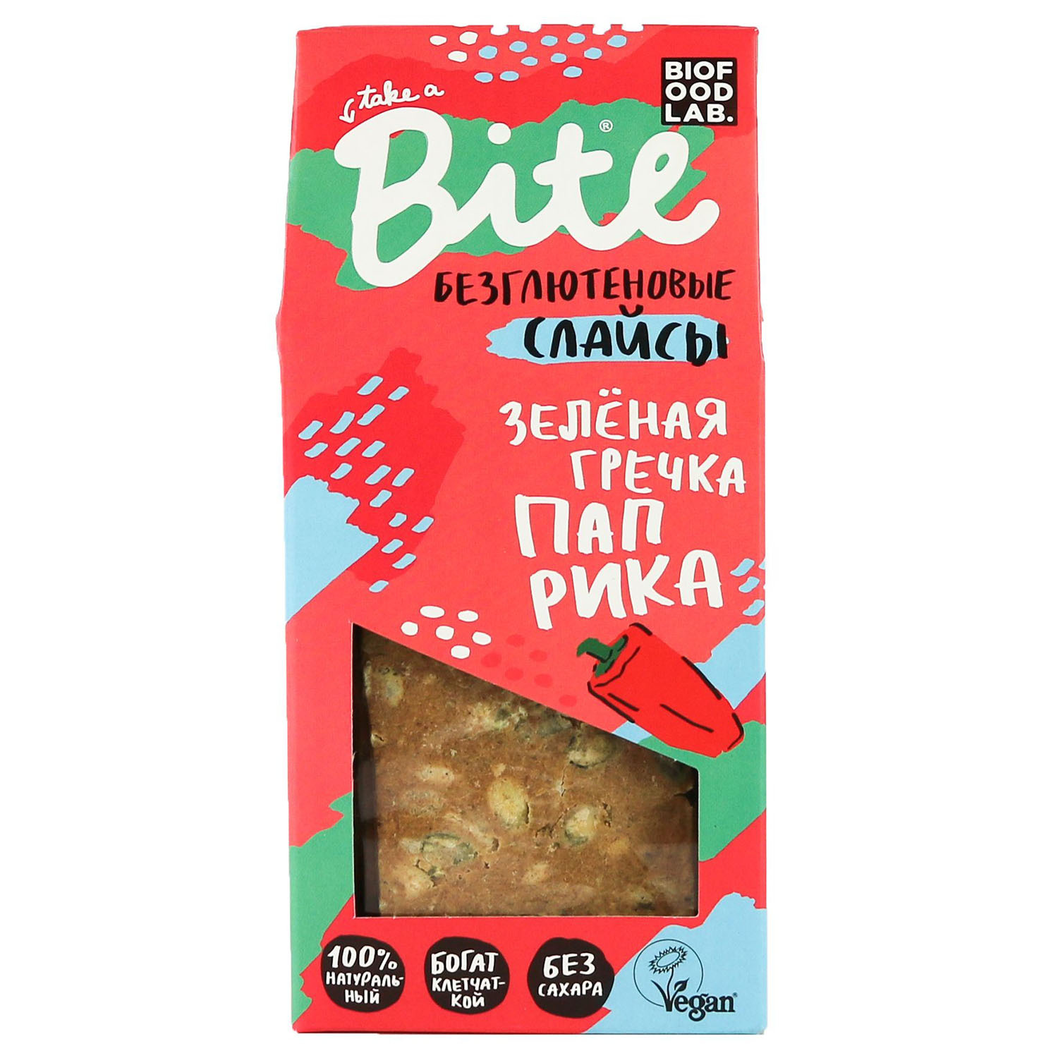 Слайс Take a Bite из зеленой гречки с чесноком и паприкой 100г - фото 1