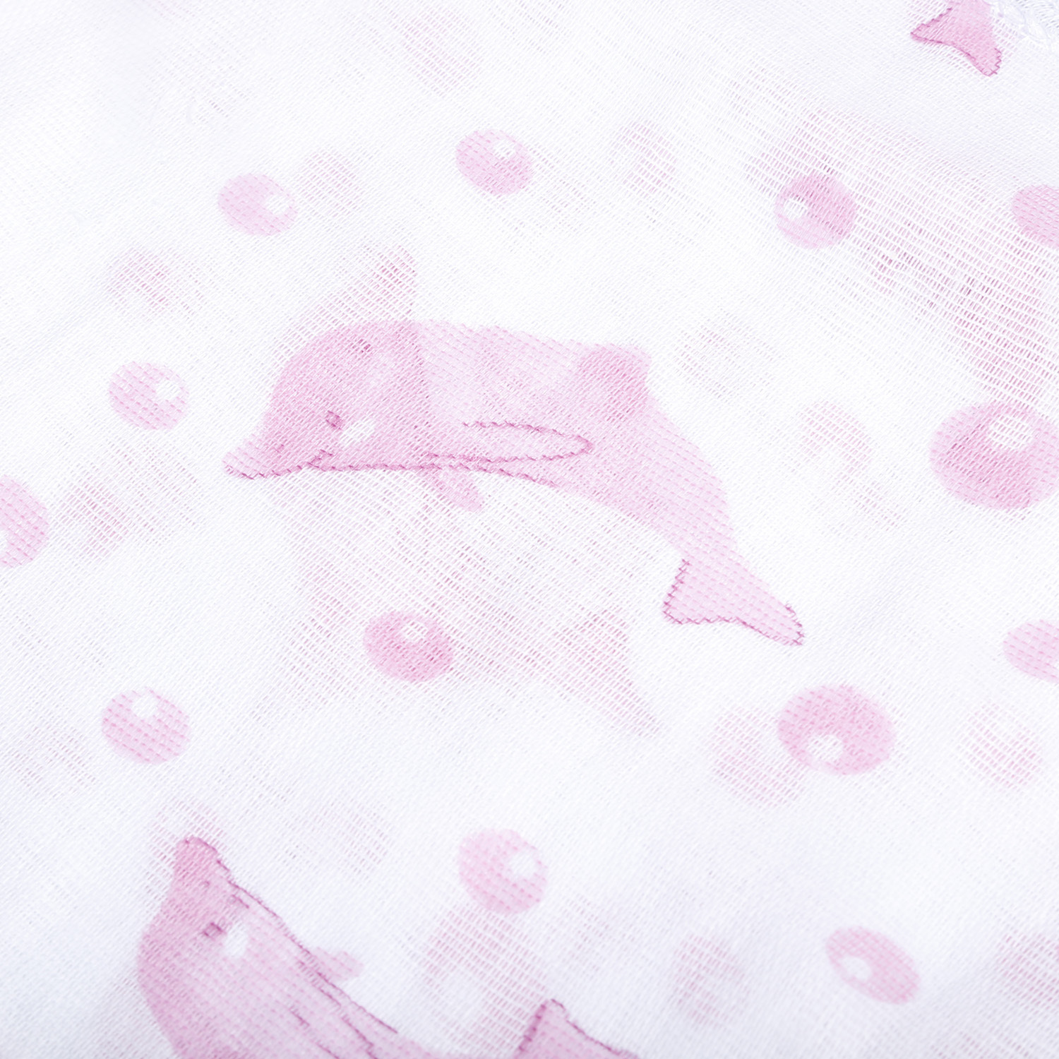Пеленка Babyton ситцевая Дельфины Розовая 1261 - фото 4