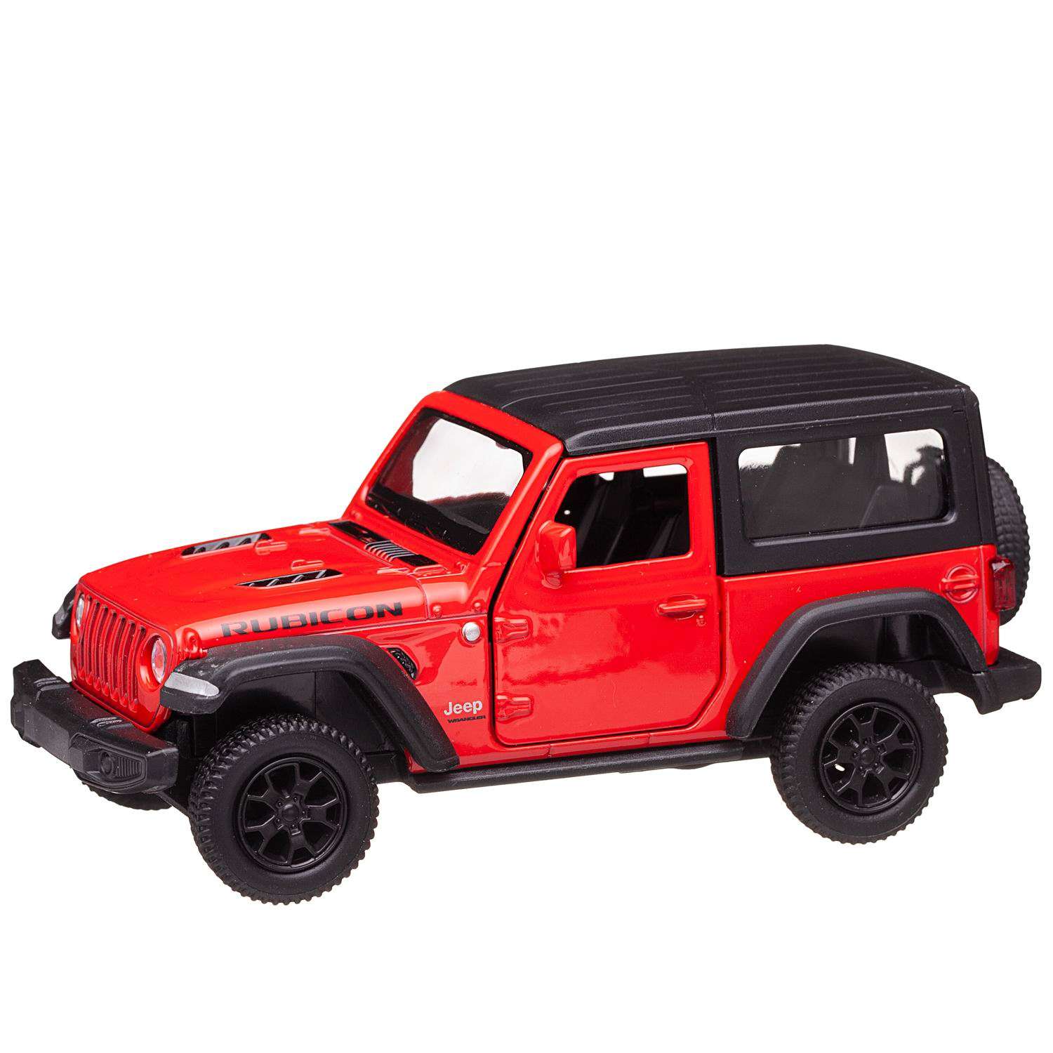 Машина металлическая Uni-Fortune Jeep Wrangler Rubicon 2021 закрытый верх красный цвет двери открываются 554060-RD - фото 1