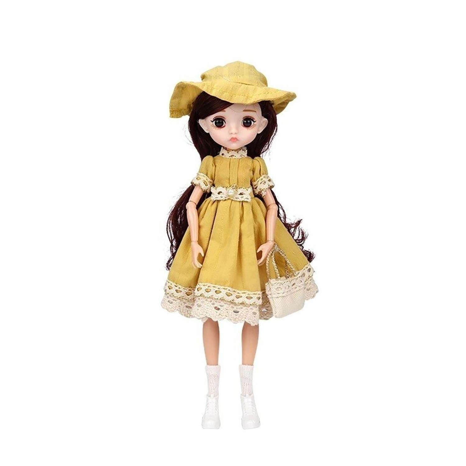 Кукла шарнирная 26 см Soul Sister с набором аксессуаров и одежды в подарочной коробке YW-DOLL26-05/желтый - фото 1