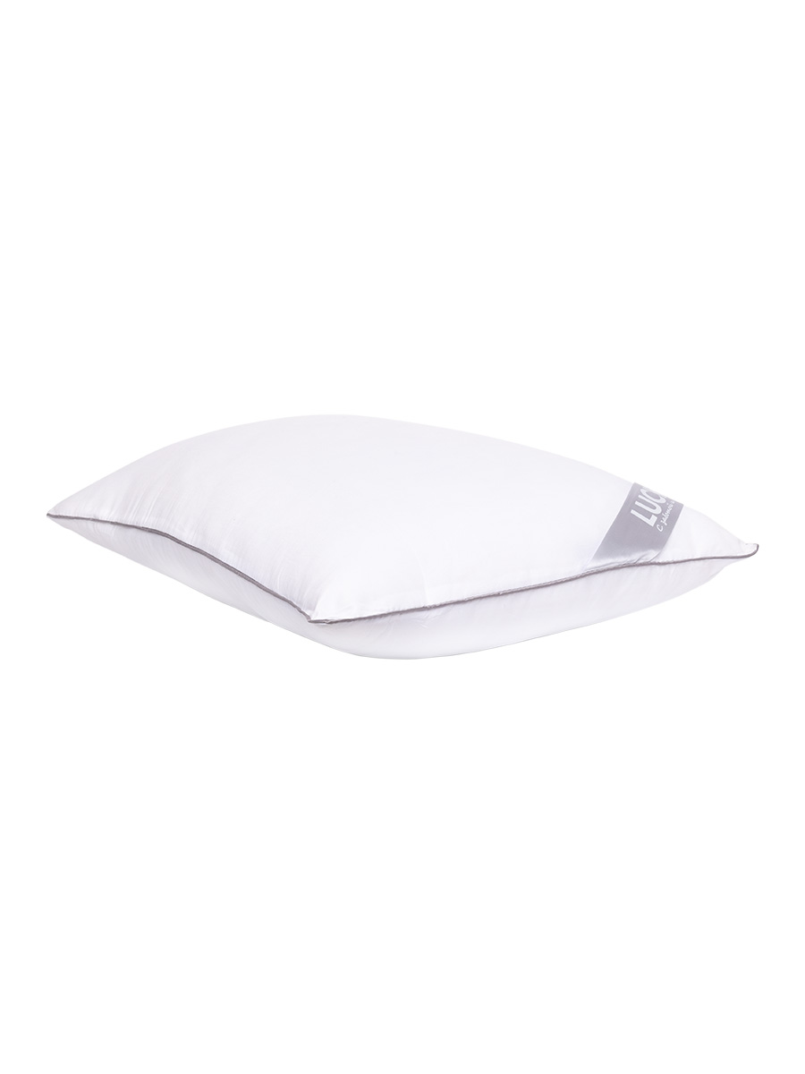 Подушка для сна LUCKY 70x70 см искусственный Лебяжий пух белый/серый R000002 - фото 2